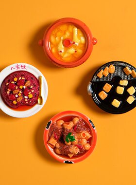 【汽锅鸡酱大骨臭豆腐】中式家常菜食玩冰箱贴3D立体砂锅菜品磁贴