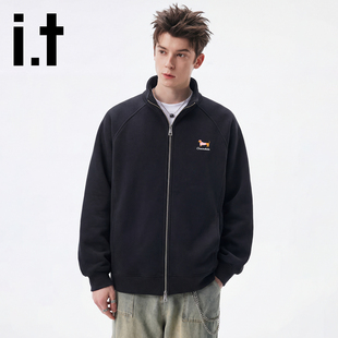 it:CHOCOOLATE开衫立领卫衣男2026春季新款宽松休闲上衣情侣外套