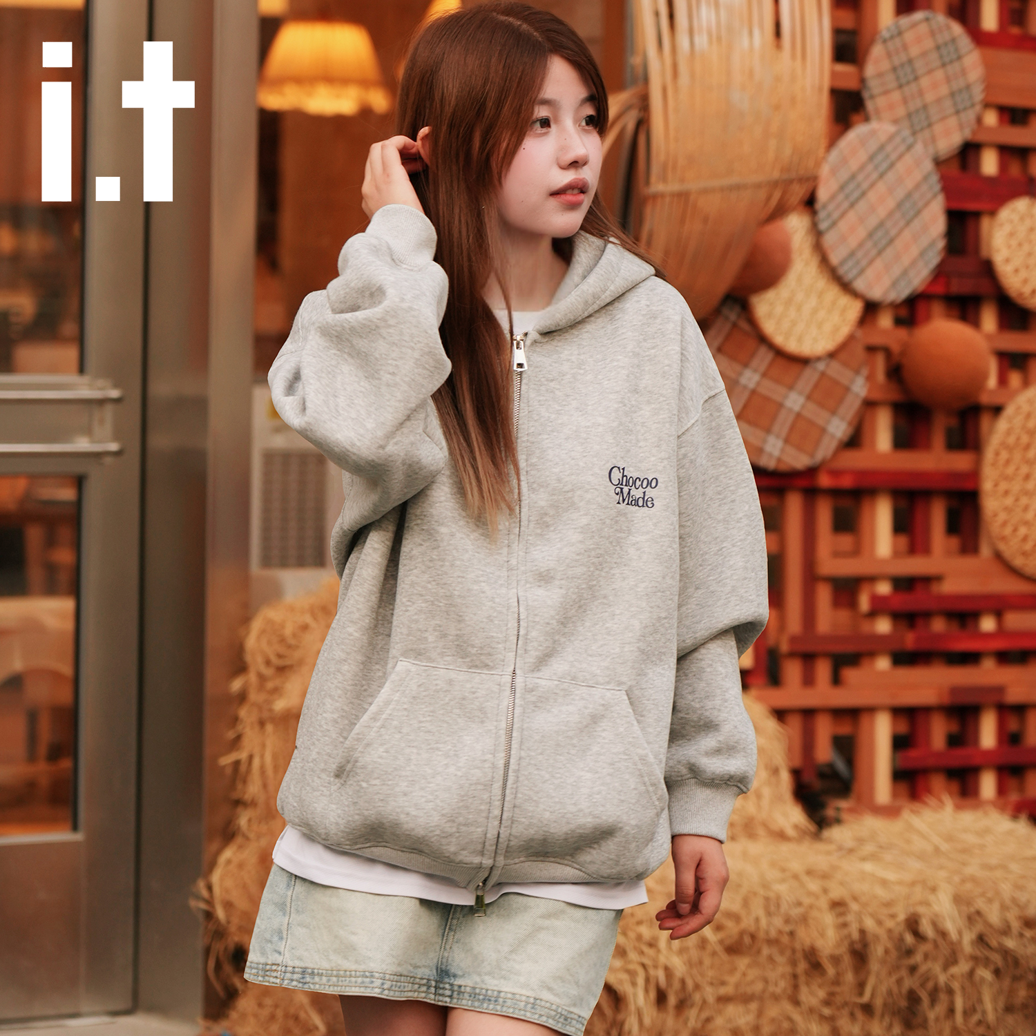 itCHOCOOLATE连帽开衫卫衣外套