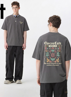 it:CHOCOOLATE美式复古短袖T恤男女2026新款夏季凉感宽松情侣上衣