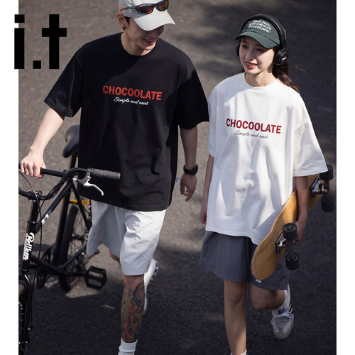 it:CHOCOOLATE美式复古情侣短袖T恤男女2026新款夏季凉感速干体恤