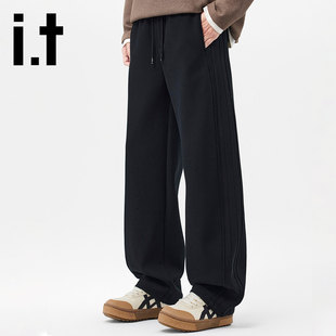 it:CHOCOOLATE加绒休闲裤子男2025新款加厚保暖卫裤宽松直筒长裤
