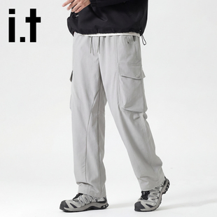 it:CHOCOOLATE工装裤男新款冲锋裤宽松直筒户外休闲运动伞兵裤子