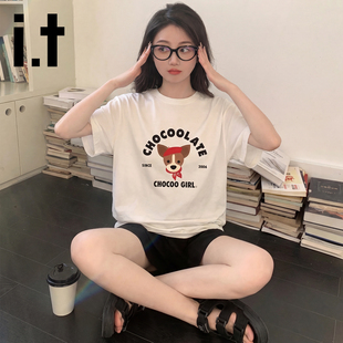 it:CHOCOOLATE短袖T恤女2026新款潮牌夏季凉感宽松百搭情侣款体恤
