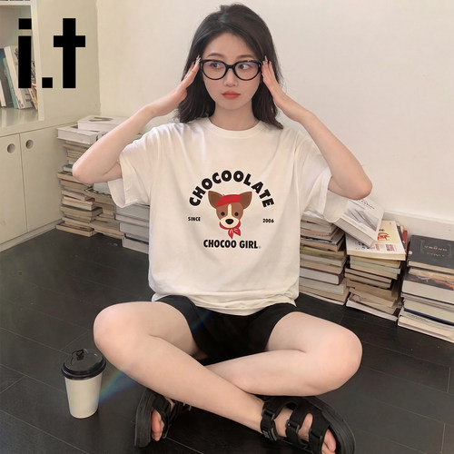 it:CHOCOOLATE短袖T恤女2026新款潮牌夏季凉感宽松百搭情侣款体恤