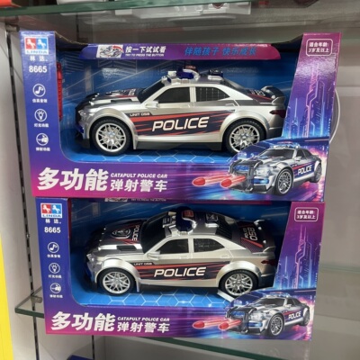 林达弹射警车惯性滑行玩具车