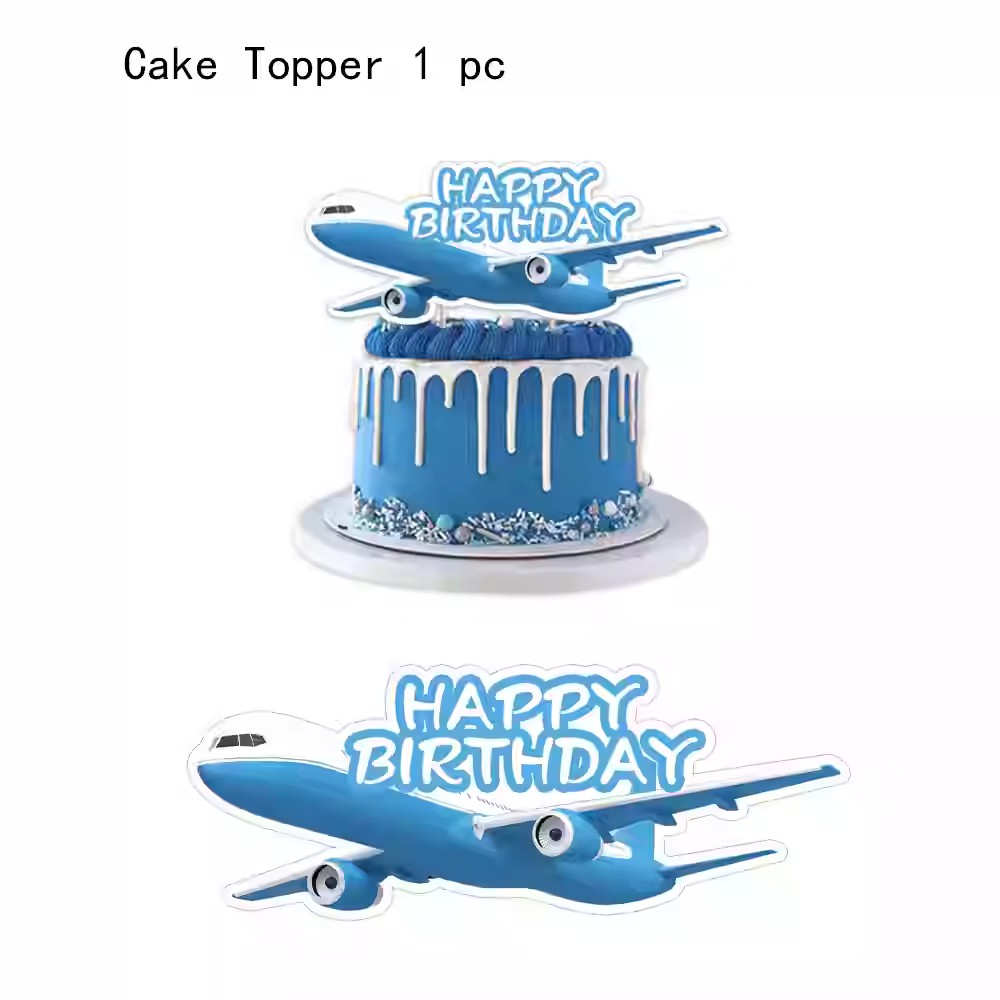 飞机主题生日派对气球拉旗装饰品