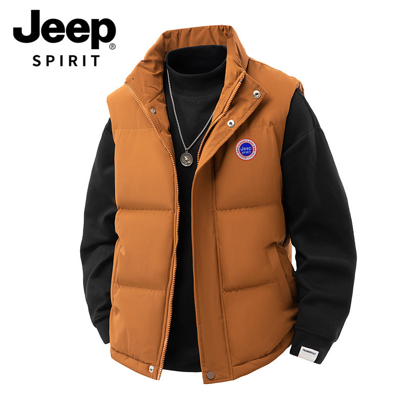JEEP吉普情侣马甲男款2025新款秋冬季羽绒棉青少年坎肩背心外套男