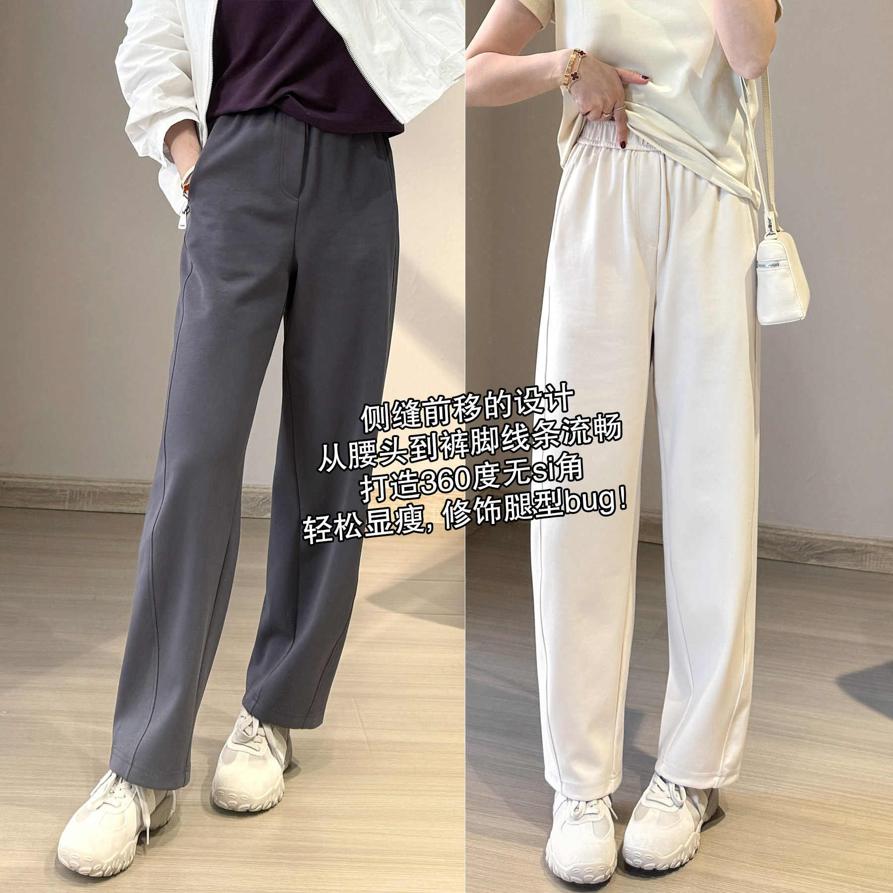 木沐家 亚麻棉小镰刀大裤！立裁遮肉小个子休闲裤女舒适懒人卫裤