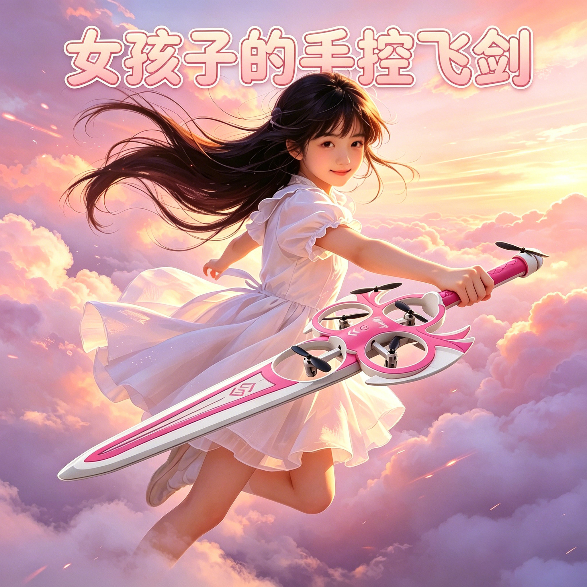 新女孩手控飞剑御剑飞行无人机飞剑特技塑料耐玩航模女孩生日礼物