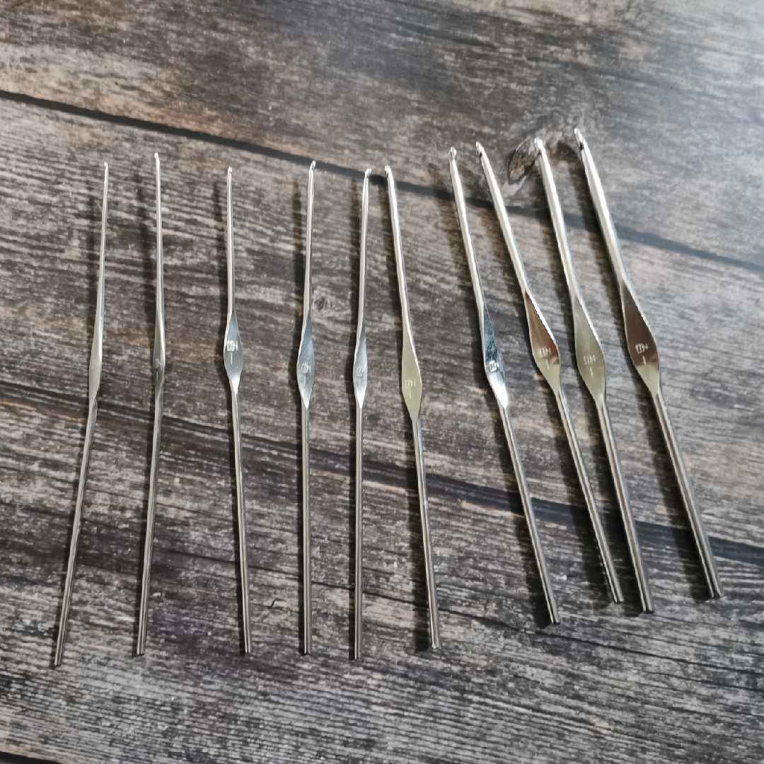 百一钩针纯手工打磨不锈钢编织钩花工具全套勾针10支潮汕正宗