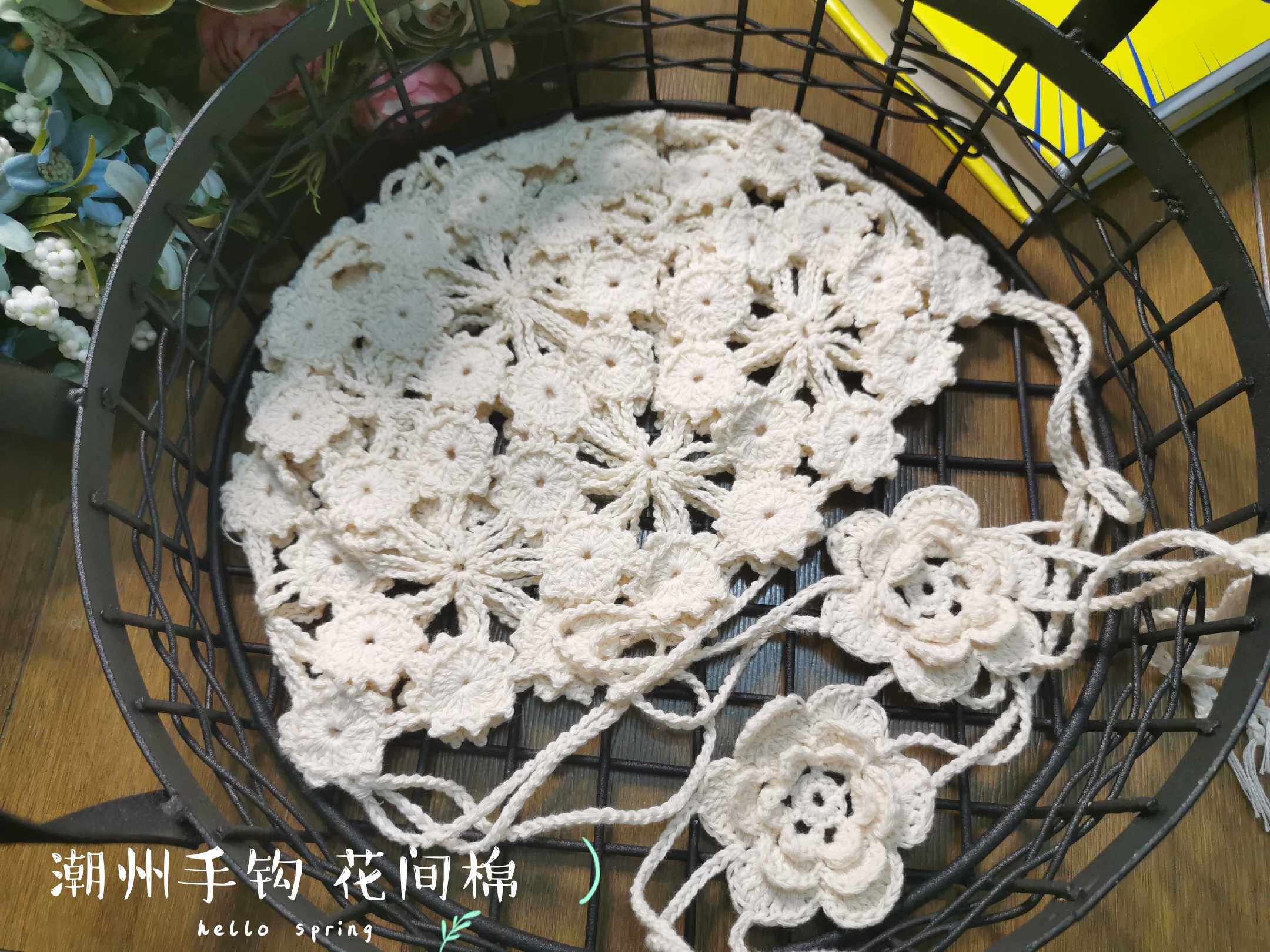 包邮春夏手工钩花帽镂空网红抖音同款棉线带子流苏花朵复古百搭女