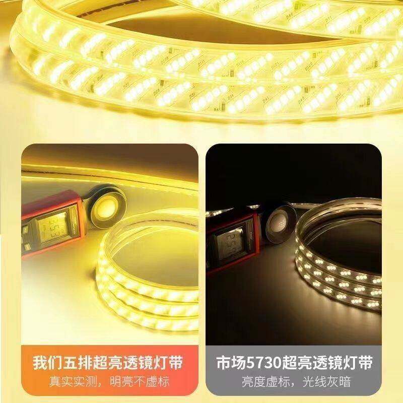 高压灯带220V插电就亮送插头白光暖光超亮家装悬吊式天花板户外工