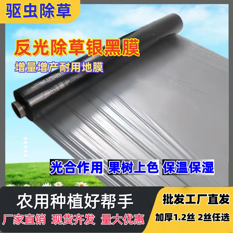 银黑双色反光地膜果树草莓西瓜专用防长草加厚农用种菜园银黑地膜