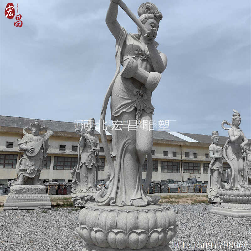 石雕花岗岩石材雕刻工艺舞女外观造型摆件园林精雕大型花岗岩雕像