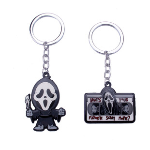 欧美影视惊声尖叫搞怪万圣节恐怖骷髅头金属卡通钥匙扣小挂件男生