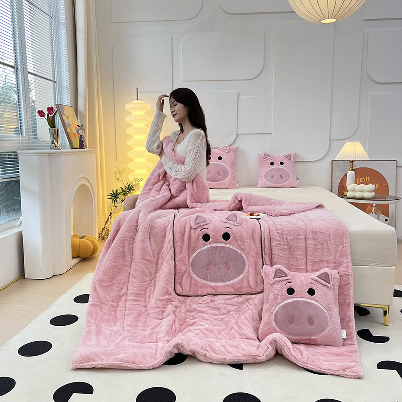 加厚北极绒抱枕被子午睡二合一保暖车载两用办公室蓝仔仔靠垫被,居家布艺,抱枕被,淘宝优惠券,粉丝福利购,淘宝优惠卷