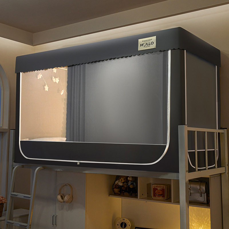 学生宿舍蚊帐床帘支架一体式寝室单人上铺下铺窗帘遮光蚊帐跨境款