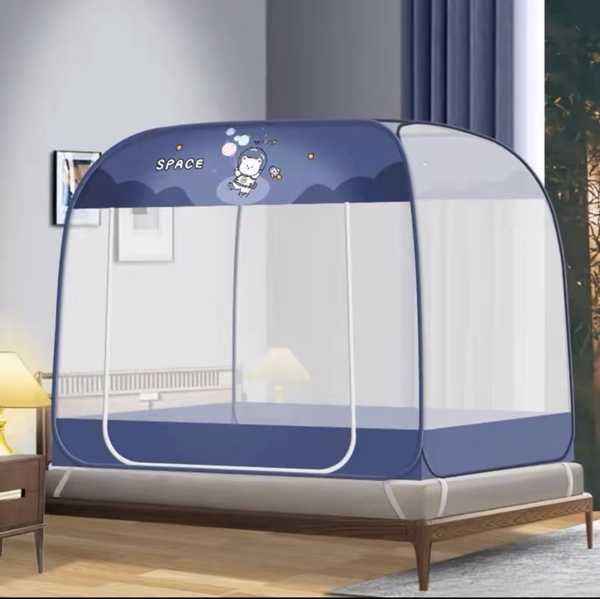 防蚊蚊帐家用折叠蒙古包1米8双人加密大床帐子新品双门免安装蚊帐