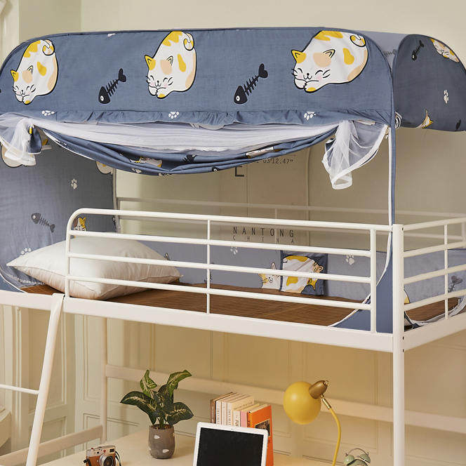 蒙古包折叠蚊帐免安装学校寝室隐私遮光床帘一体式学生宿舍上下