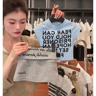 韩版童装2026夏款新款套装字母印花T恤精致小女孩裤裙夏装两件套