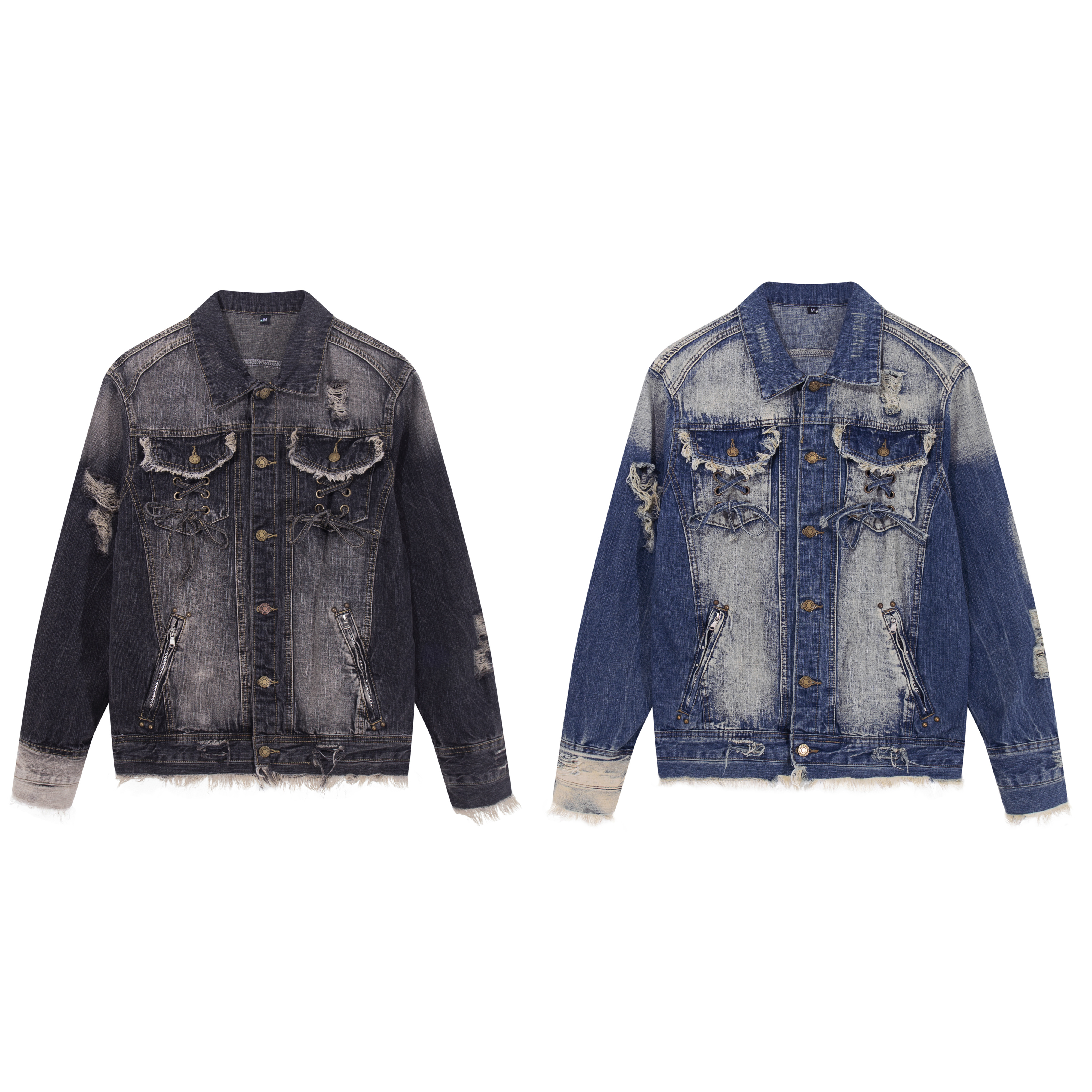 美式复古水洗做旧牛仔外套男女秋季新款时尚休闲百搭夹克上衣潮