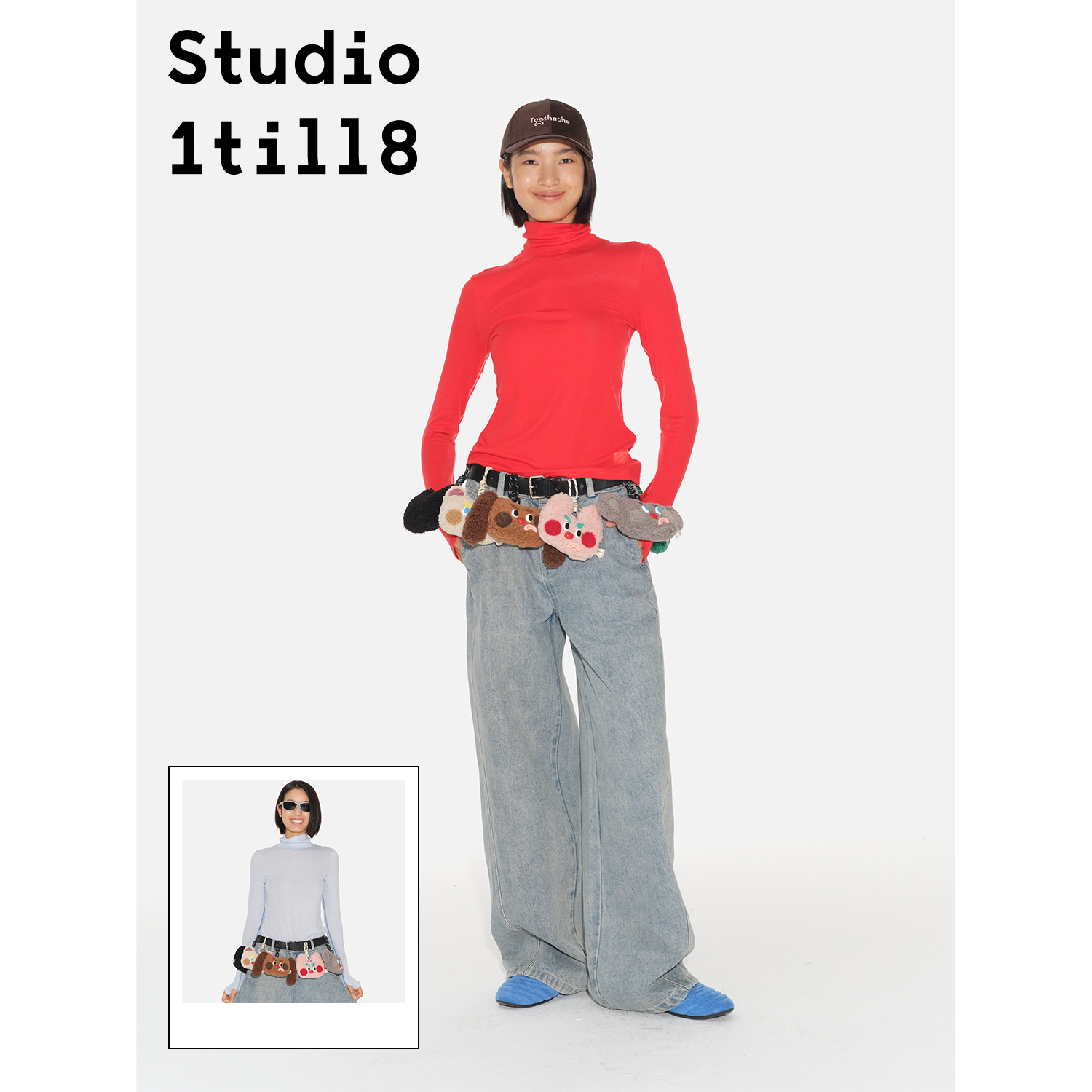 Studio1till8撞色高领打底衫