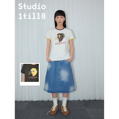 Studio1till8修身芒果印花T恤