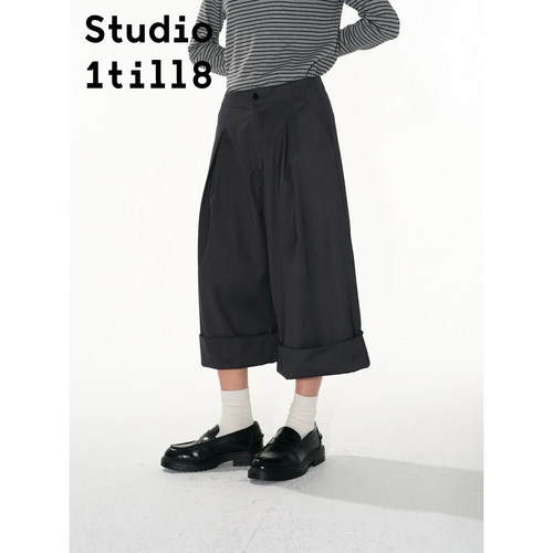 Studio1till8翻折脚口两穿裤
