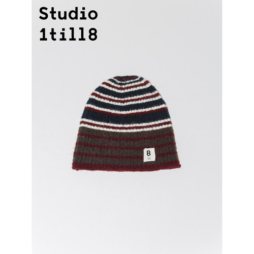 Studio1till8条纹针织冷帽