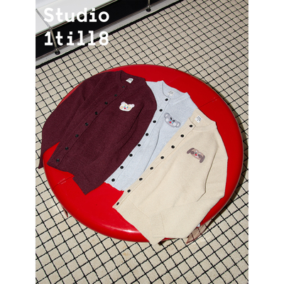 Studio1till8动物脸针织开衫