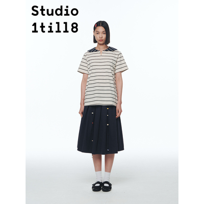 Studio1till8海军领条纹短袖