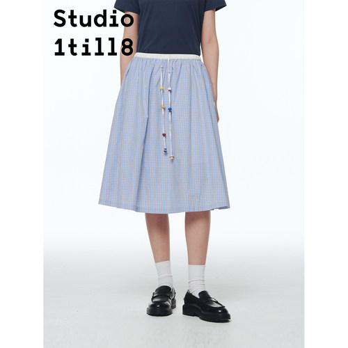 Studio1till8撞色腰头串珠半裙
