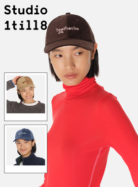 Studio1till8 棕色/蓝色/卡其 Toothache牙痛刺绣男女同款鸭舌帽