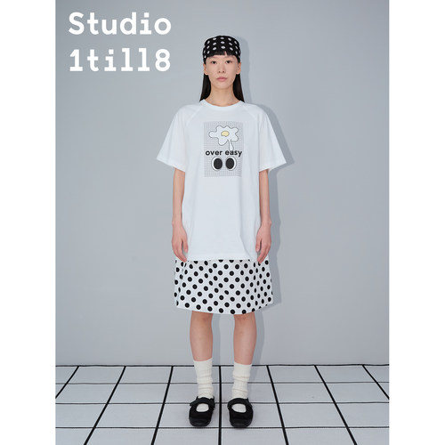 Studio1till8插肩袖印花T恤
