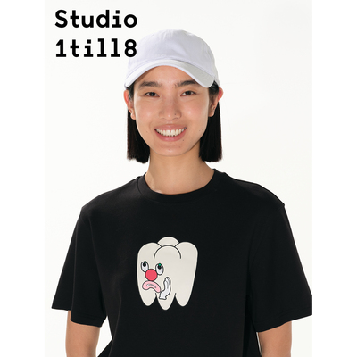 Studio1till8牙齿印花T恤