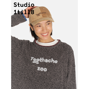 拼彩宽松大圆领oversize毛衣女冬 zoo Studio1till8 Toothache