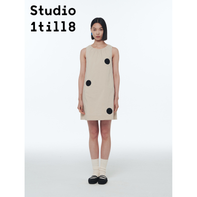Studio1till8波点贴布绣连衣裙