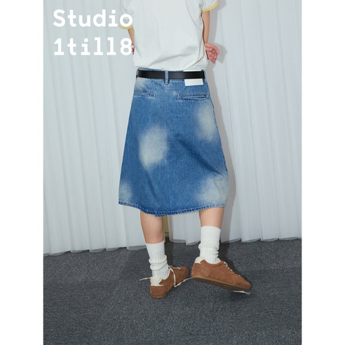 Studio1till8波点牛仔半裙