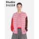 Studio1till8 背心 撞色条纹开衫 橡皮粉 复古咖