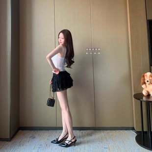 中古小黑裙 复古蕾丝超短裙 甜美少女半身裙A字裙蓬蓬裙蛋糕裙