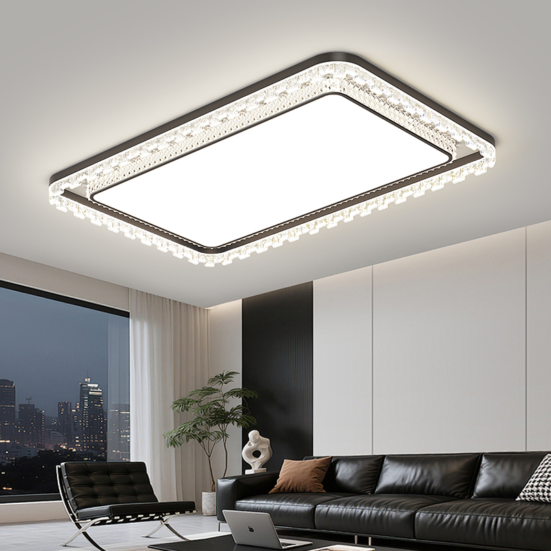 冰裂纹客厅主灯2025新款意式轻奢大气全光谱中山吸顶灯具全屋套餐