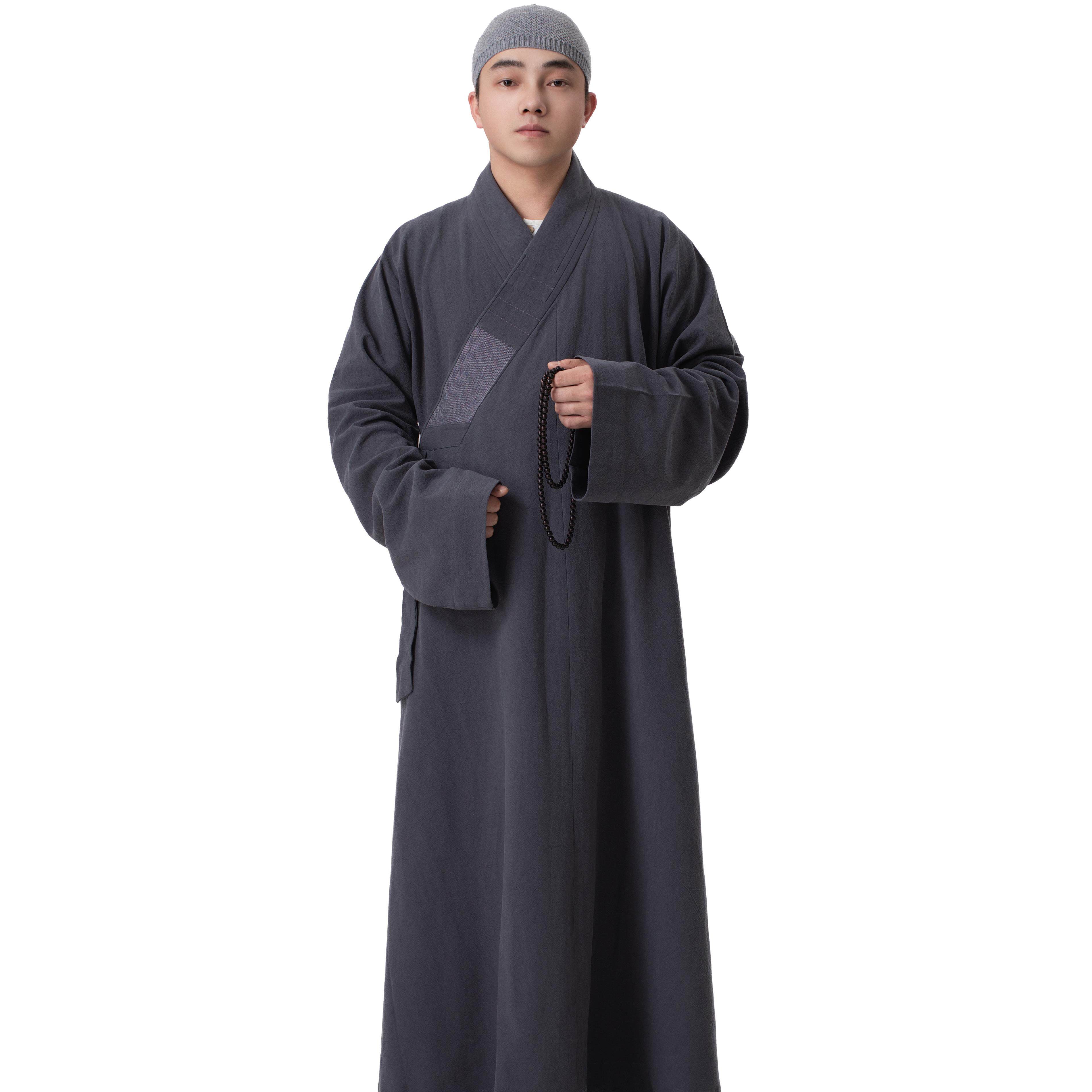 特价意尘秋季水洗亚麻禅堂大褂打坐禅修服出家僧人僧衣长褂和尚服