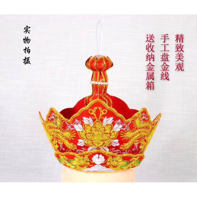 毗卢帽五佛帽僧帽毗罗帽佛法帽五方佛帽五佛冠寺庙僧人用品高档