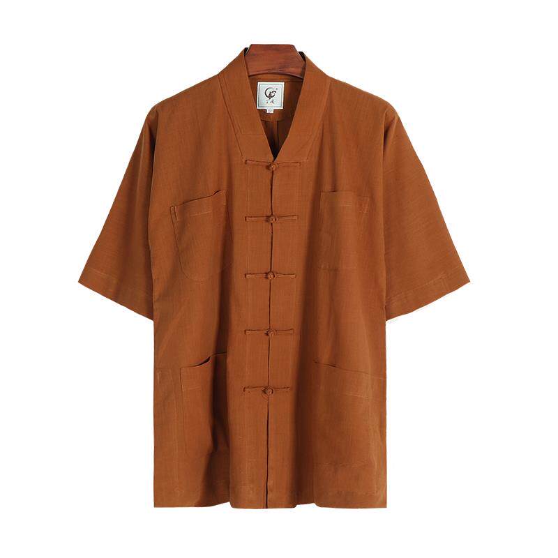特价夏季僧服短袖竹节棉僧人服饰出家师父和尚服透气五分袖男女