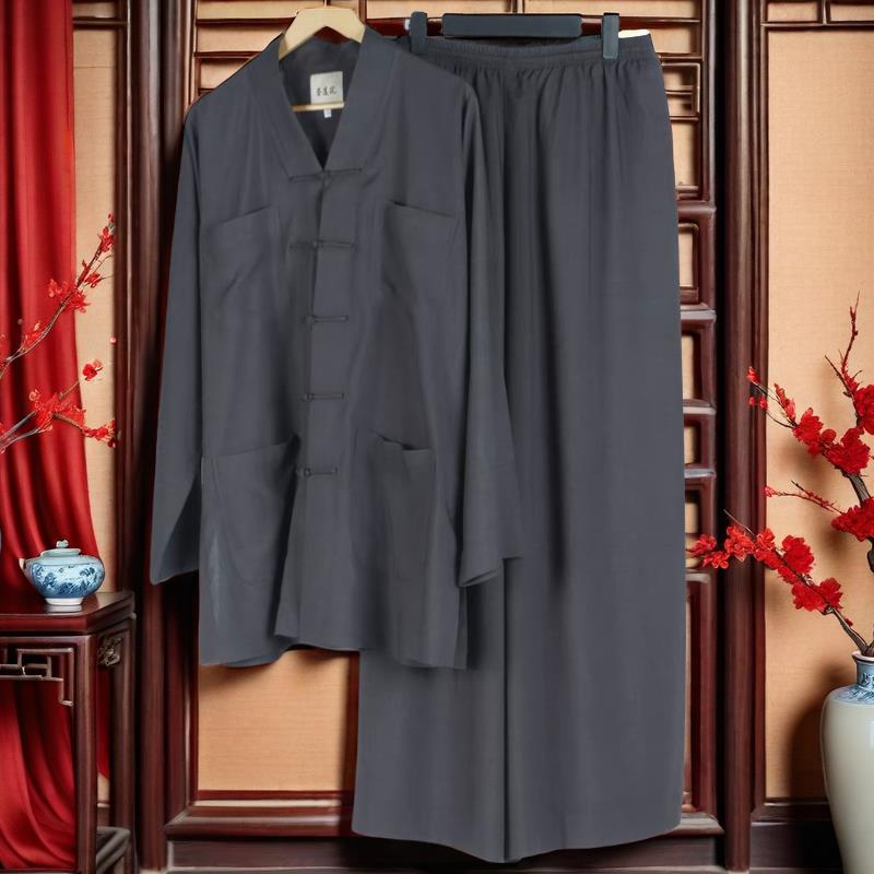 特价僧服天丝棉长袖免绑腿短褂薄款春夏季大腿裤套装僧人小褂宽松