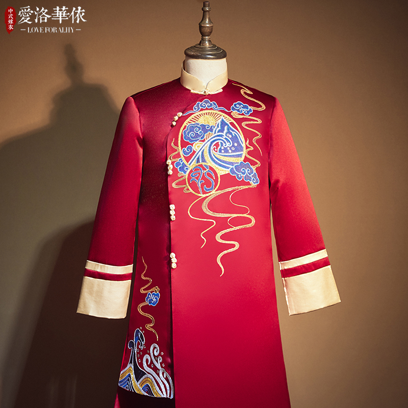 新郎秀禾服新款男士结婚服中式礼服中国风男款唐装迎亲服男装喜服