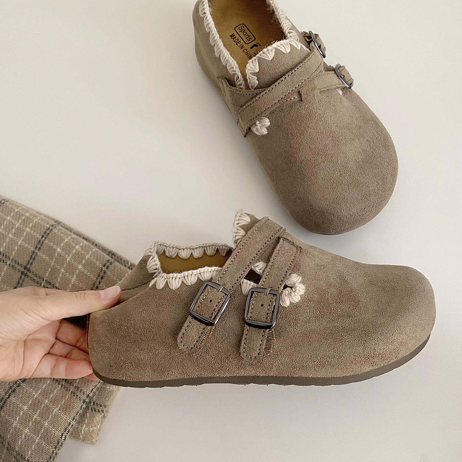 六月初品全包勃肯鞋女ins韩系潮复古百搭学生秋冬厚底吐司一脚蹬