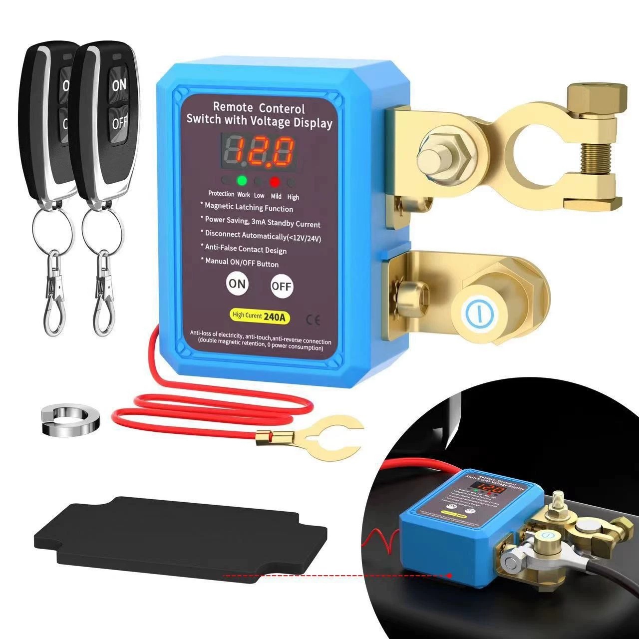 跨境轿车电瓶断电开关电瓶断电开关12V汽车电瓶断电开关