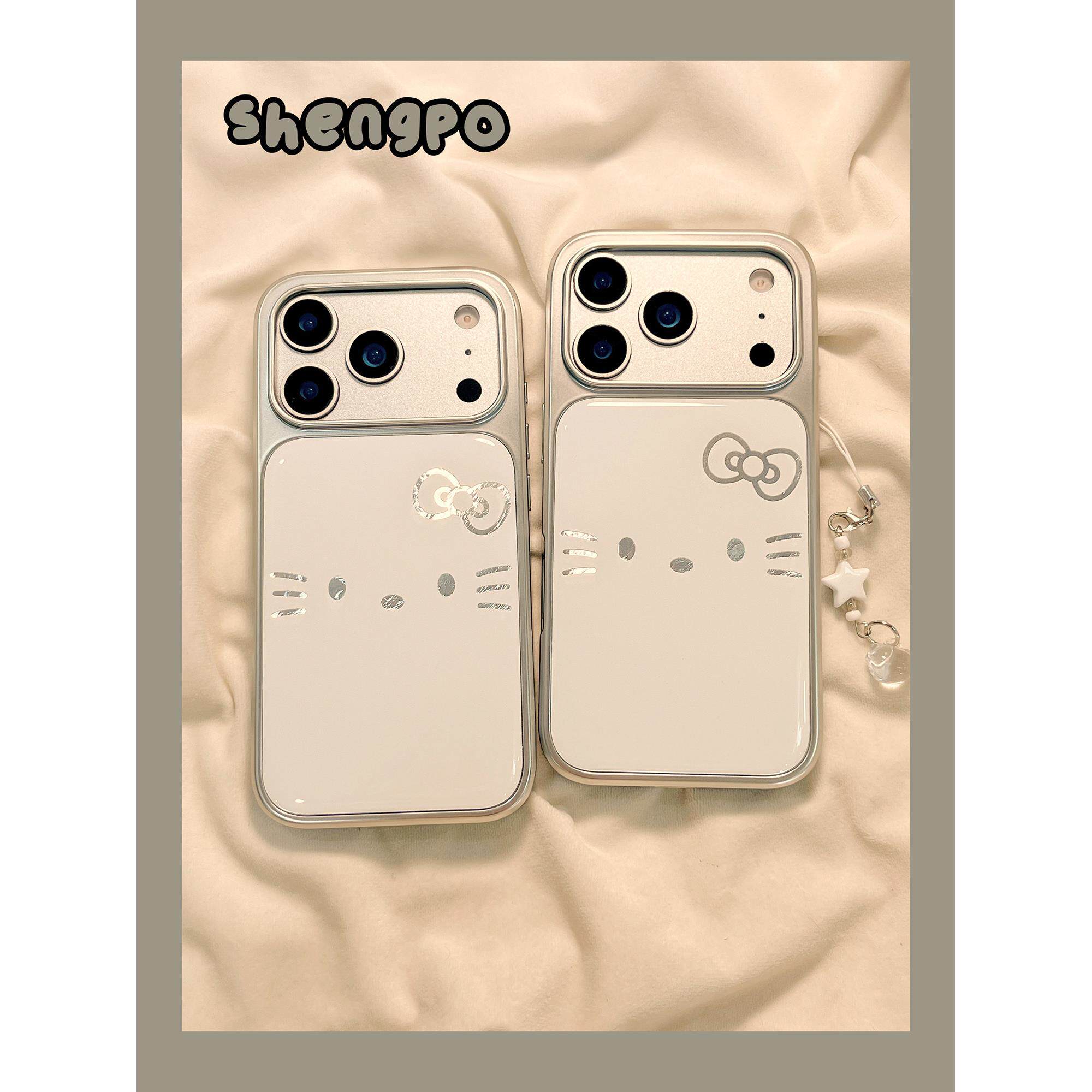 可爱可爱猫咪适用苹果17手机壳iphone18promax女款16promax防摔高级15Pro硅胶14p女13全包16保护套15电镀银潮